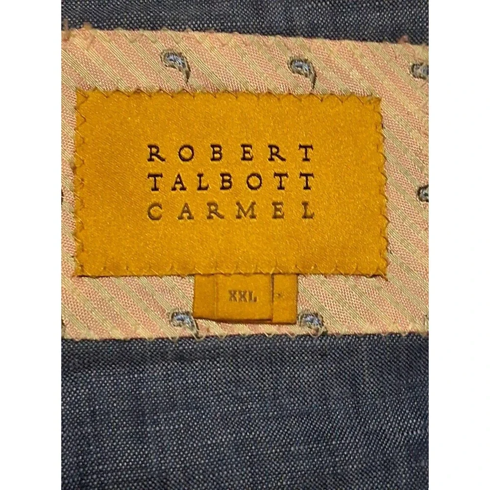 Robert Talbott Carmel Sport Coat Blazer Unstructured 100% Linen Blue Mens 2XL